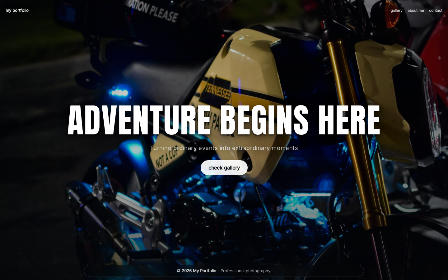 Gallery portfolio site